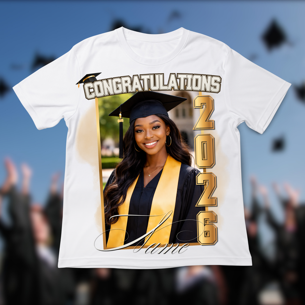 Personalized Photo Graduation Shirt - Custom Name & Picture T-Shirt - Empyre Print Shop